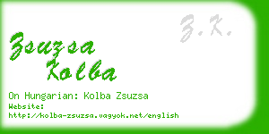 zsuzsa kolba business card
